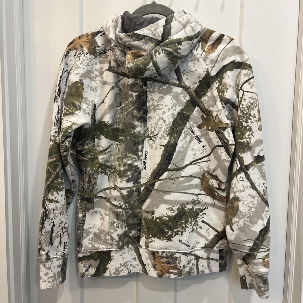 Cabelas Women's Snow Camo Zonz Woodlands Winter Pullover Hoodie Hunt Size‎ Small - Picture 5 of 8